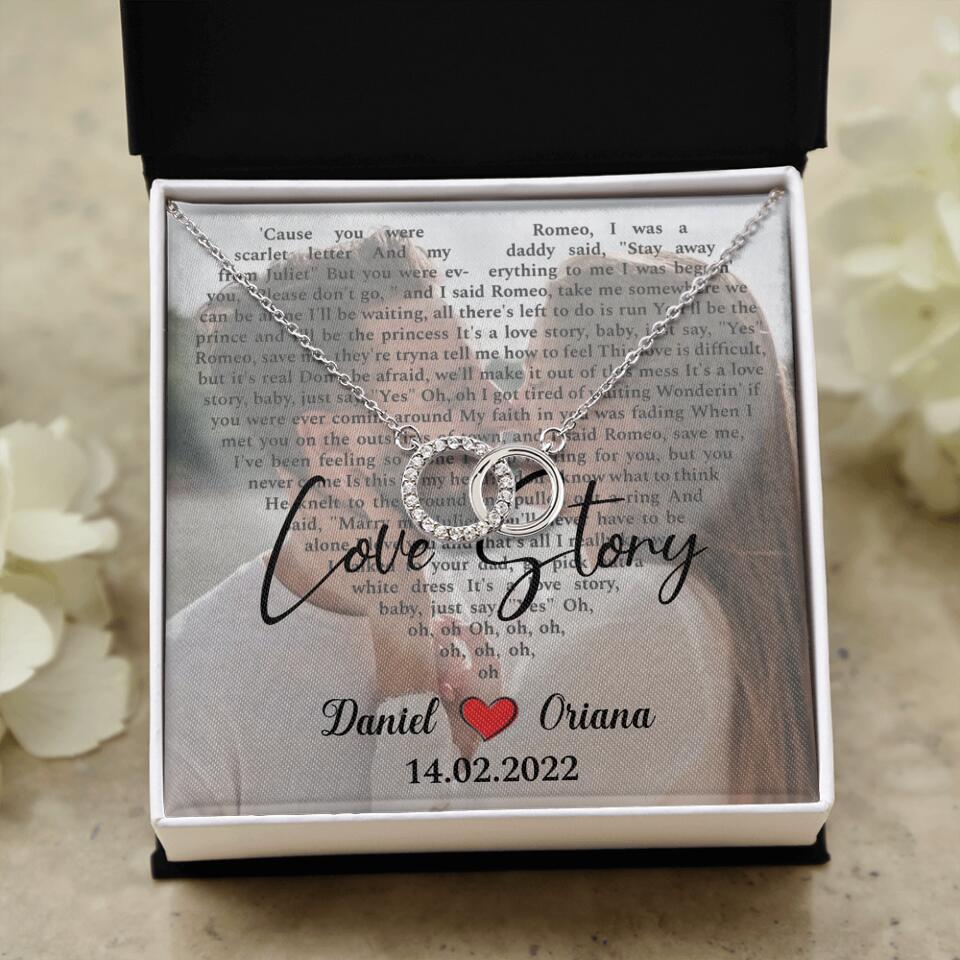 Personalized Valentine Gifts - Love Story - Custom Lyrics Song - Personalized Necklace - Gift For Her