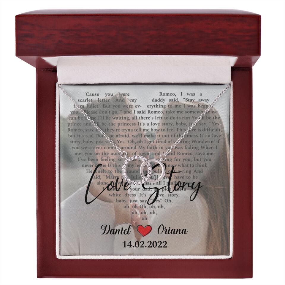 Personalized Valentine Gifts - Love Story - Custom Lyrics Song - Personalized Necklace - Gift For Her