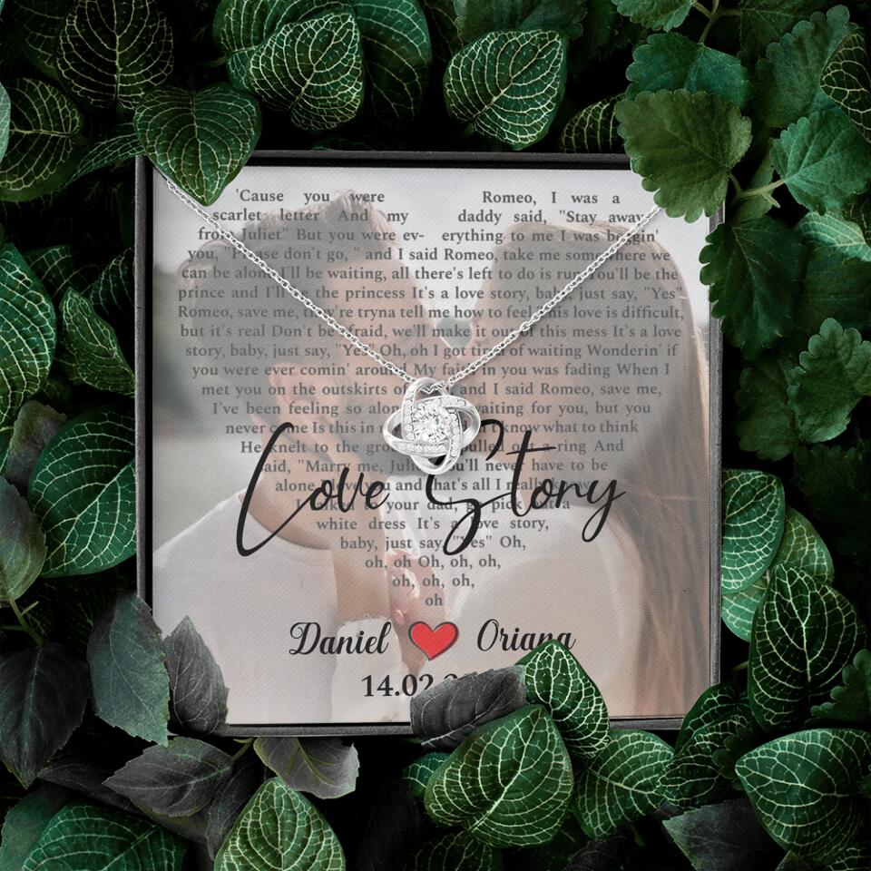 Personalized Valentine Gifts - Love Story - Custom Lyrics Song - Personalized Necklace - Gift For Her