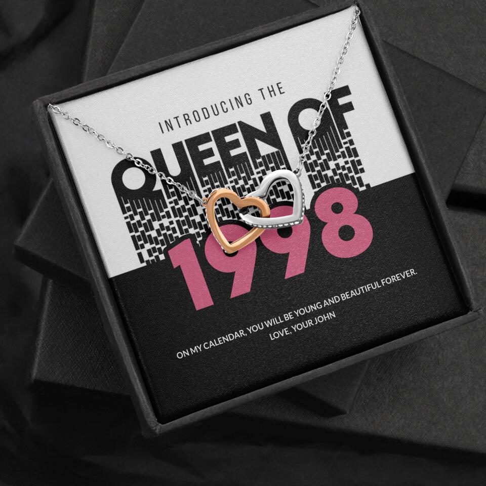 Introducing The Queen Of 1998 Personalized Necklace Gift For Girlfriend, Wife