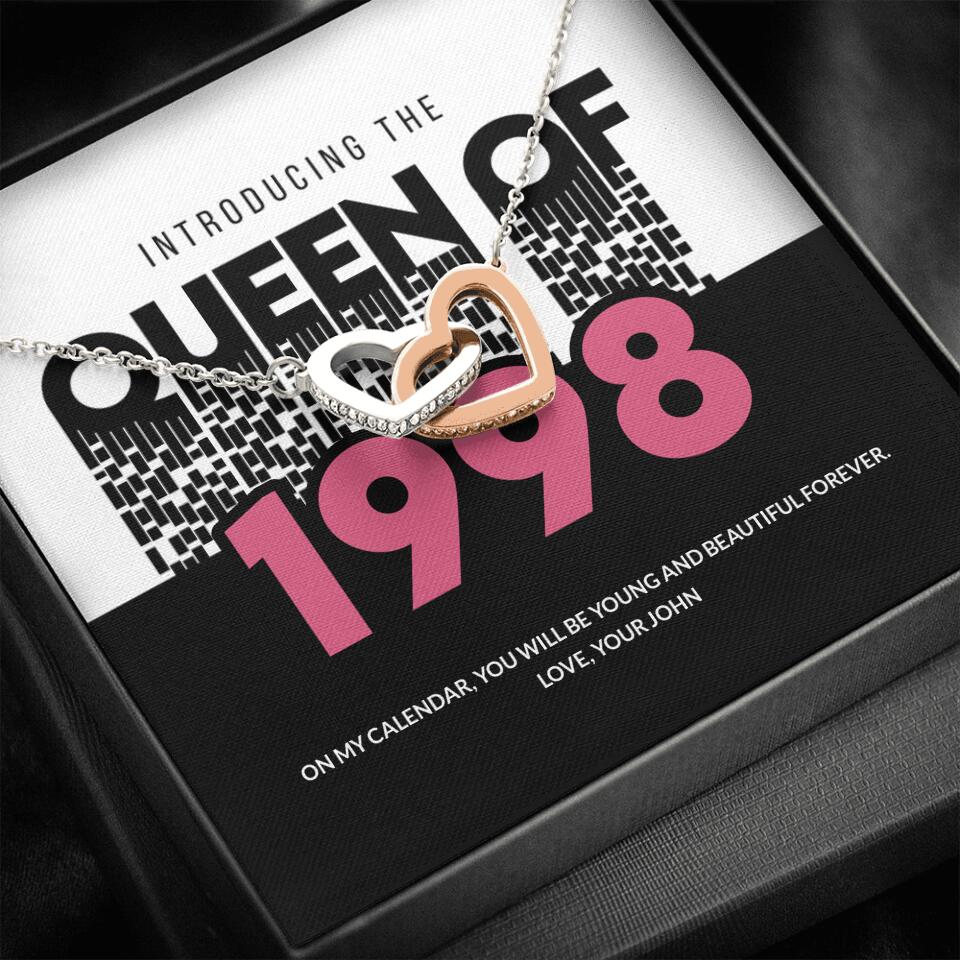 Introducing The Queen Of 1998 Personalized Necklace Gift For Girlfriend, Wife