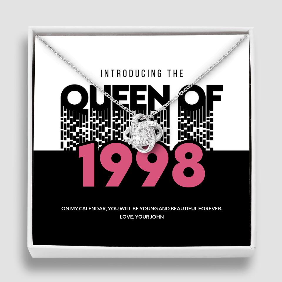 Introducing The Queen Of 1998 Personalized Necklace Gift For Girlfriend, Wife