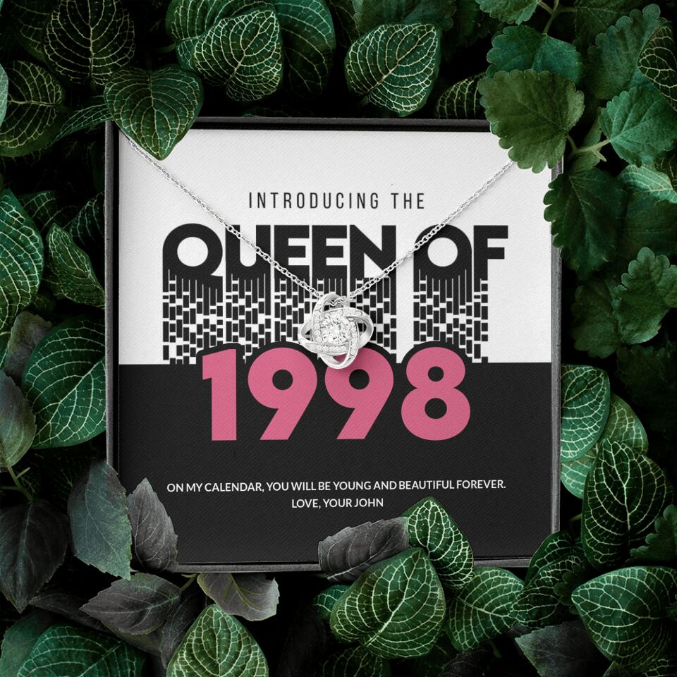 Introducing The Queen Of 1998 Personalized Necklace Gift For Girlfriend, Wife