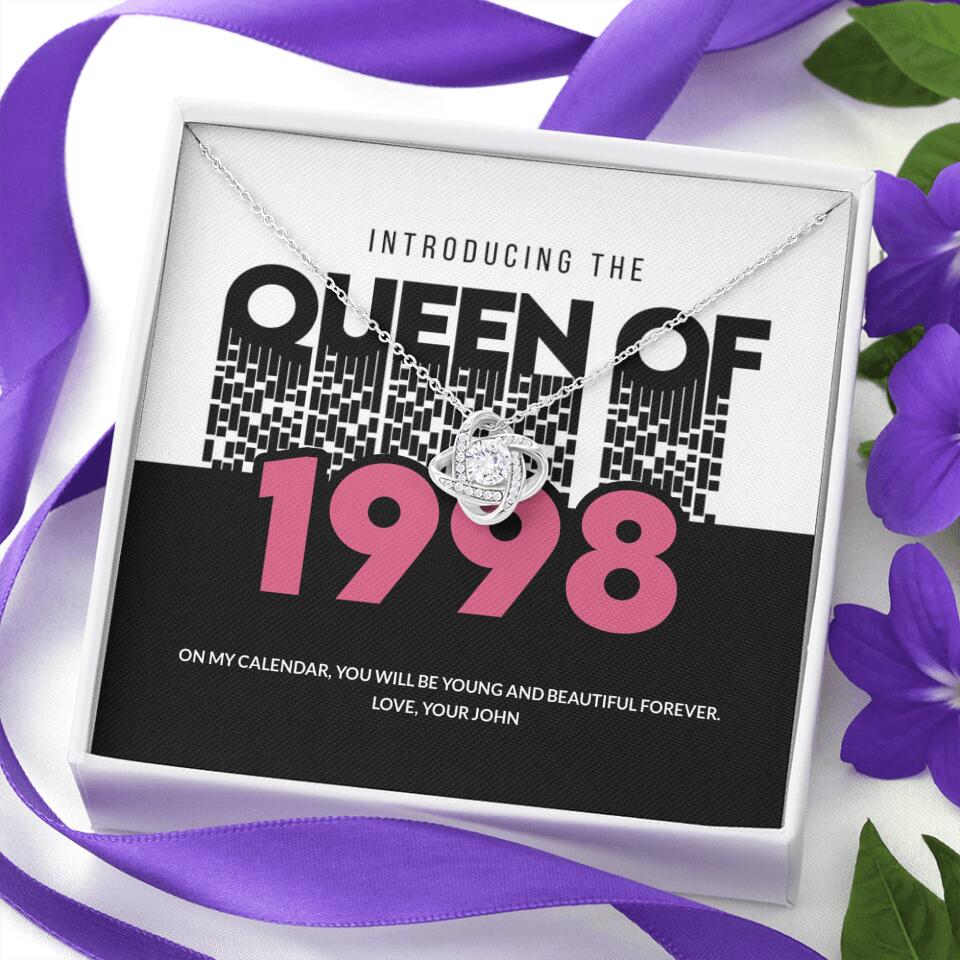 Introducing The Queen Of 1998 Personalized Necklace Gift For Girlfriend, Wife