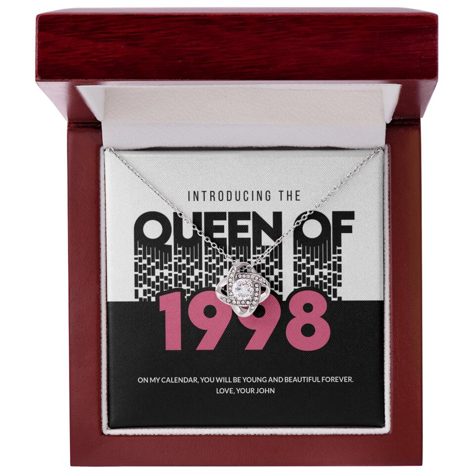 Introducing The Queen Of 1998 Personalized Necklace Gift For Girlfriend, Wife