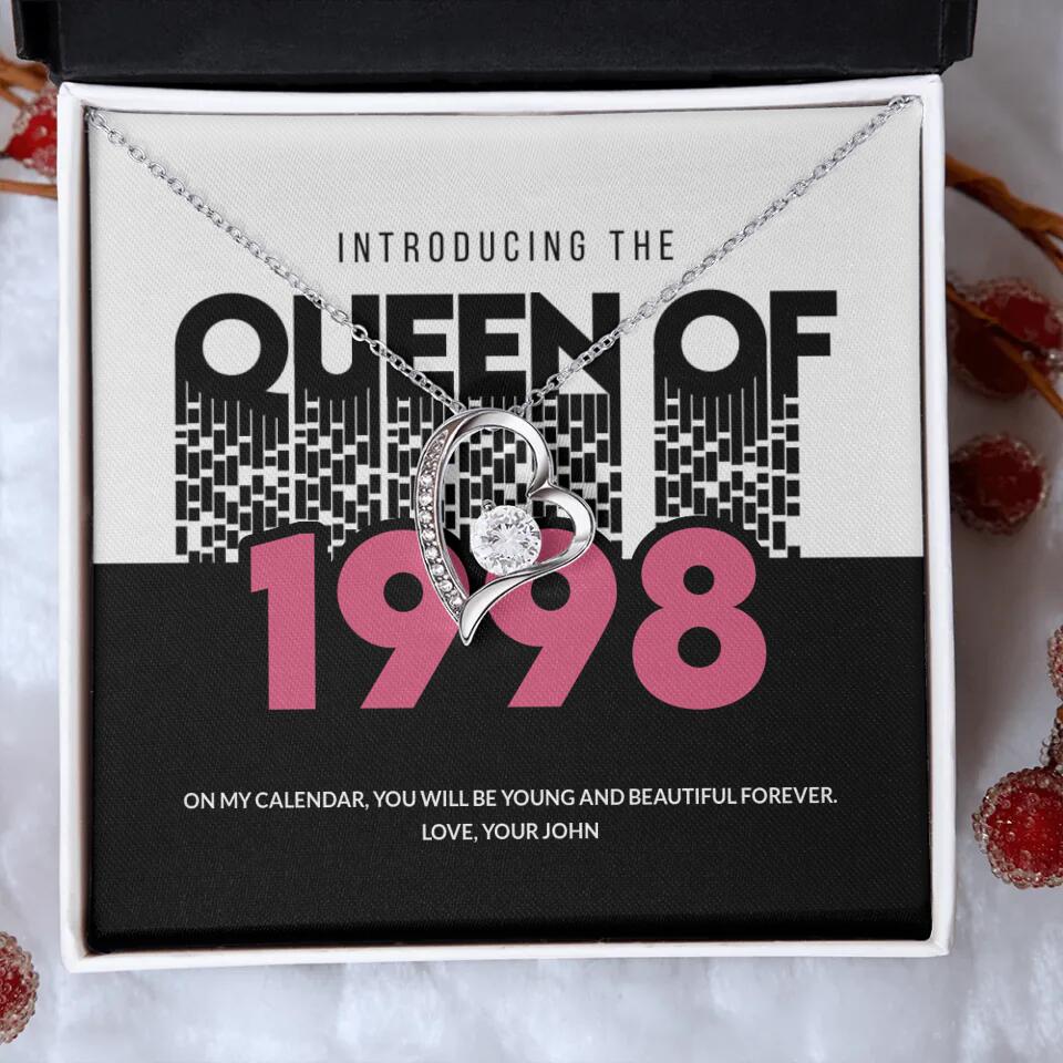Introducing The Queen Of 1998 Personalized Necklace Gift For Girlfriend, Wife