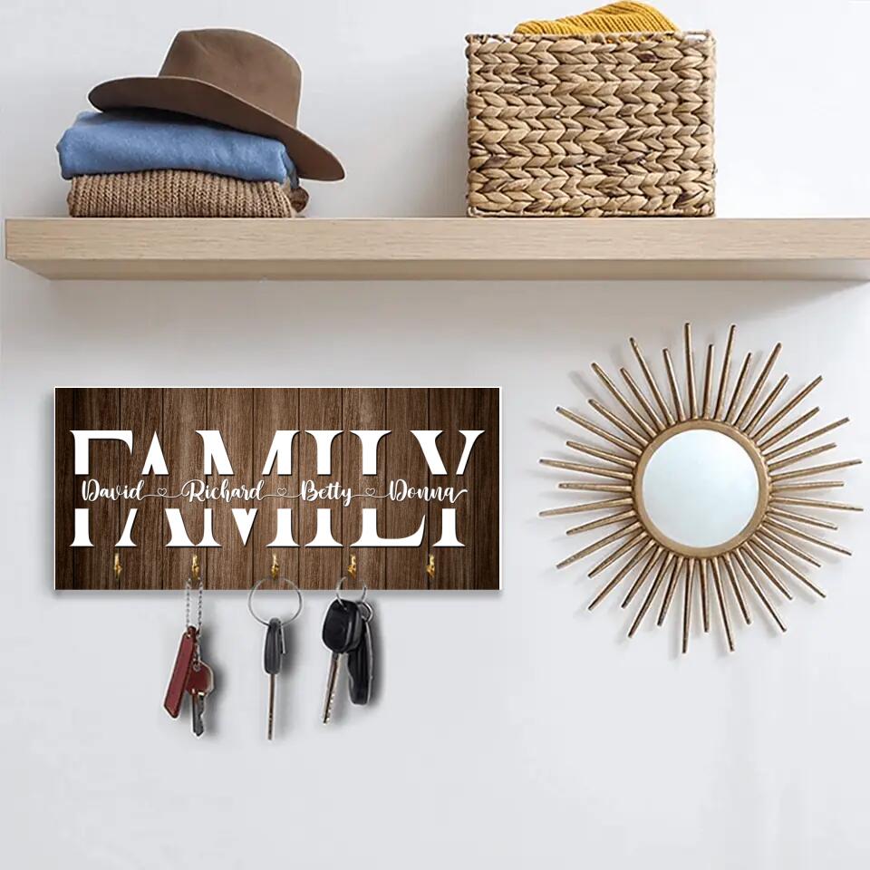 Family Member Names - Best Housewarming Presents - Custom Key Holder - Anniversary Gifts