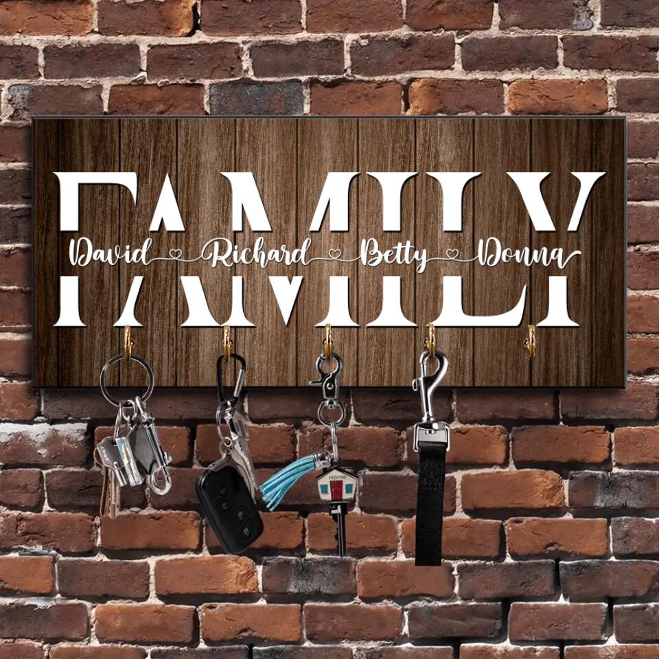 Family Member Names - Best Housewarming Presents - Custom Key Holder - Anniversary Gifts