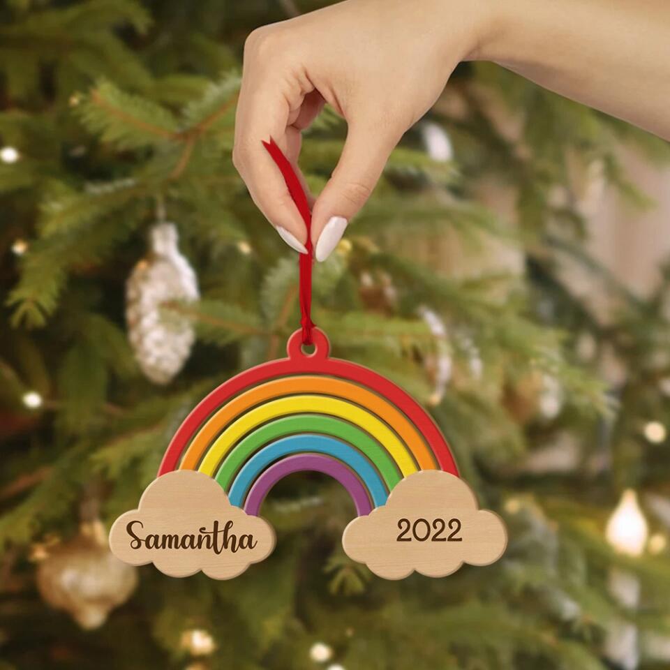 Rainbow Baby's First Christmas Ornament Christmas Gift For Kids