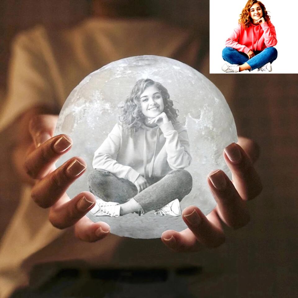 To Daughter Never Forget Your Way Back Home - Personalized 3D Moon Lamp