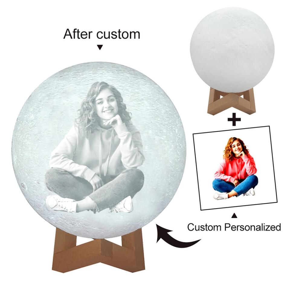 To Daughter Never Forget Your Way Back Home - Personalized 3D Moon Lamp