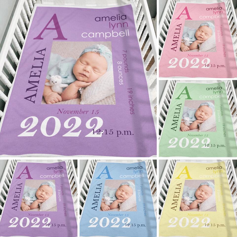 Personalized Color Photo Blanket for Baby First Christmas - Best Gift for Your Baby on Christmas - 211IHNBNBL836