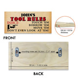 John's Tool Rules - Don't Touch 'Em Borrow 'Em Move 'Em - Rectangle Wooden Sign - Best Gift for Dad Husband Grandpa - For Engineer - 211ICNLNRE223