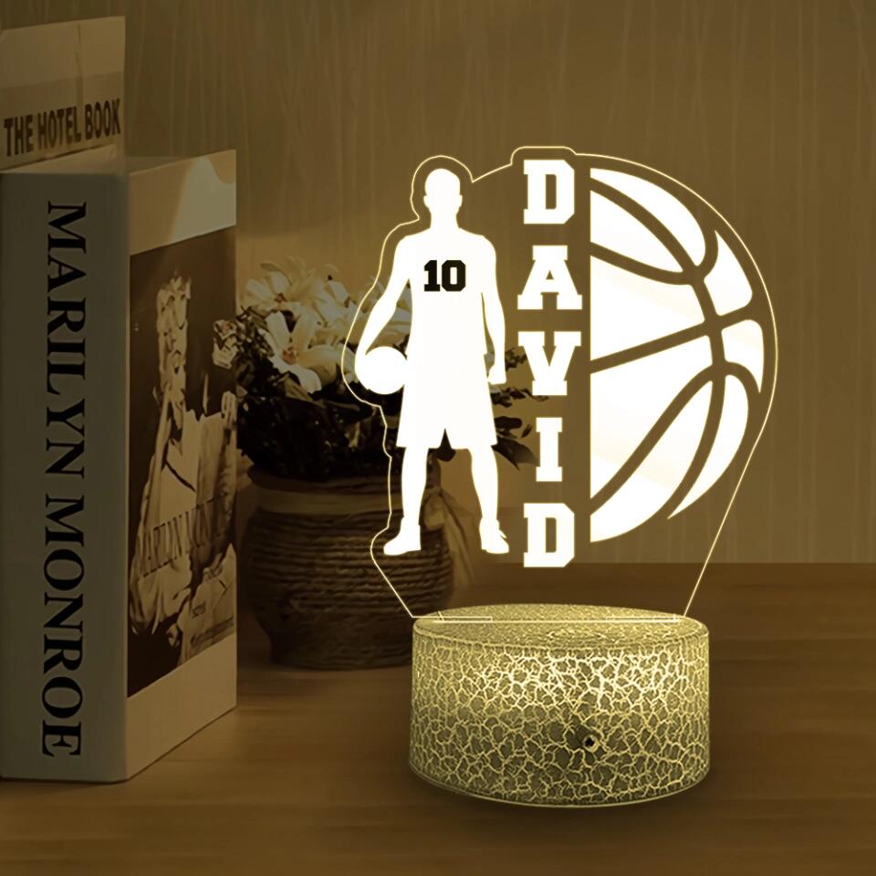 Basketball Player Name with Number - Personalized 3D Led Light