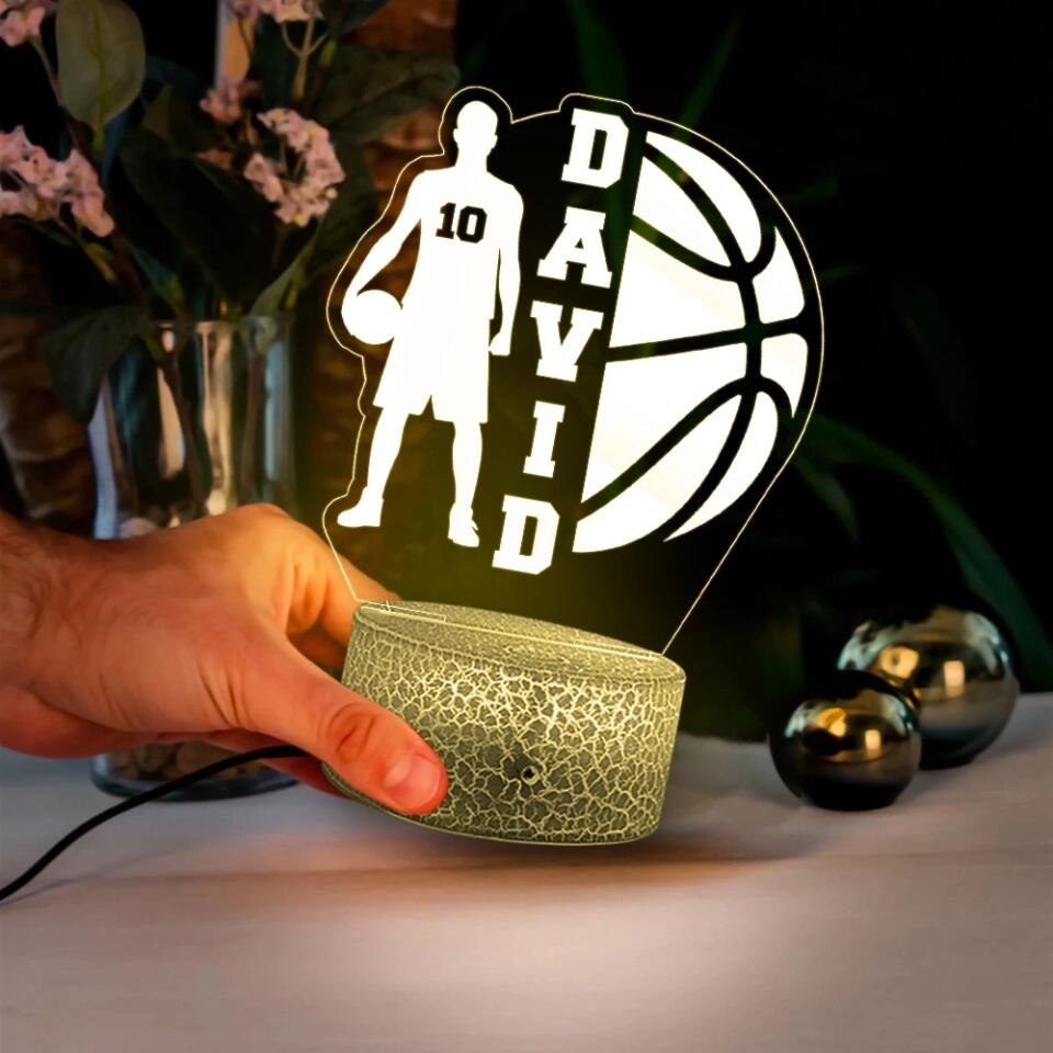Basketball Player Name with Number - Personalized 3D Led Light