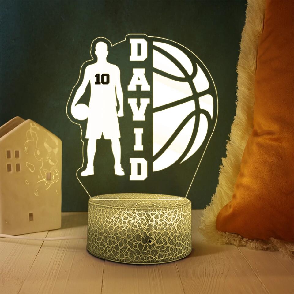 Basketball Player Name with Number - Personalized 3D Led Light