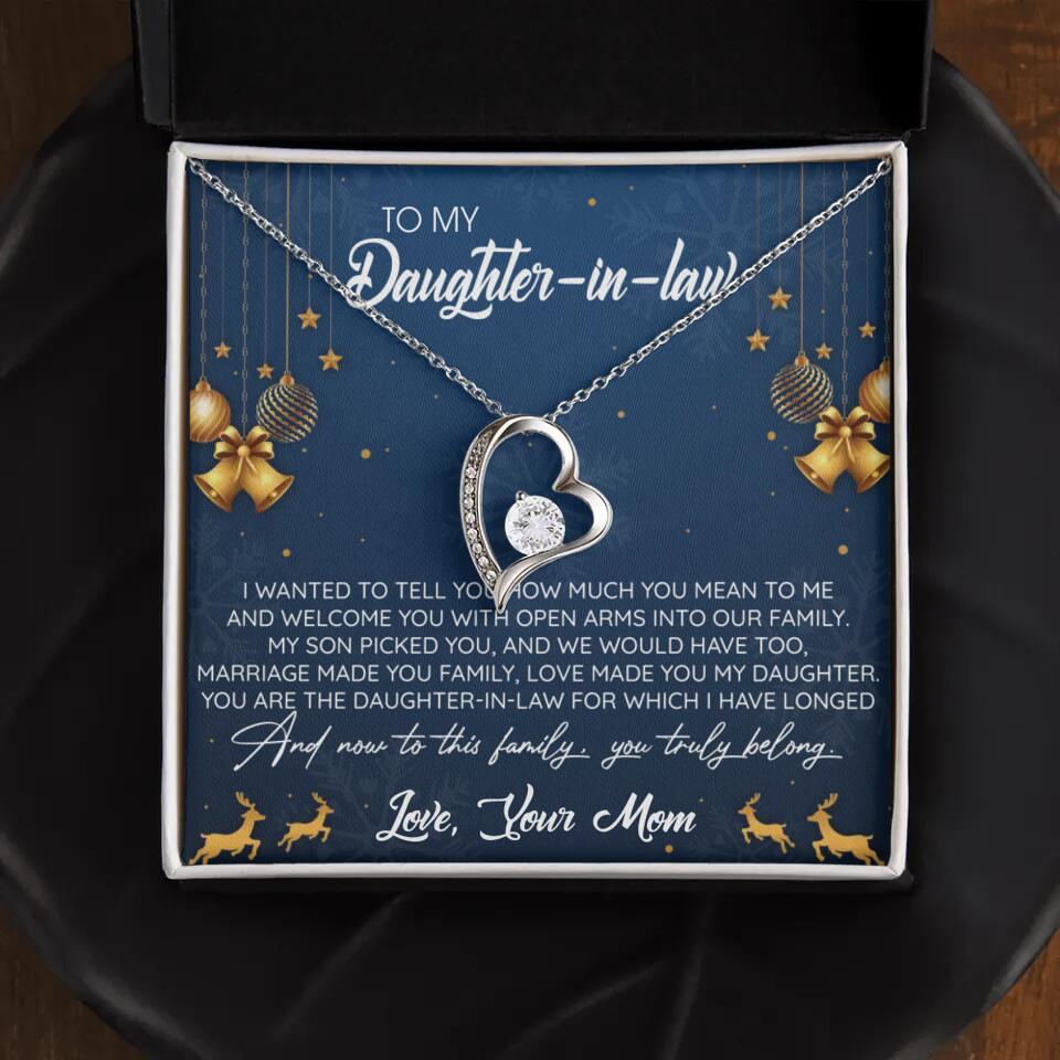 To My Daughter-In-Law You Truly Belong To This Family - Personalized Jewelry Necklace - Best Gift for Daughter-in-law - 211IHPNPJE429