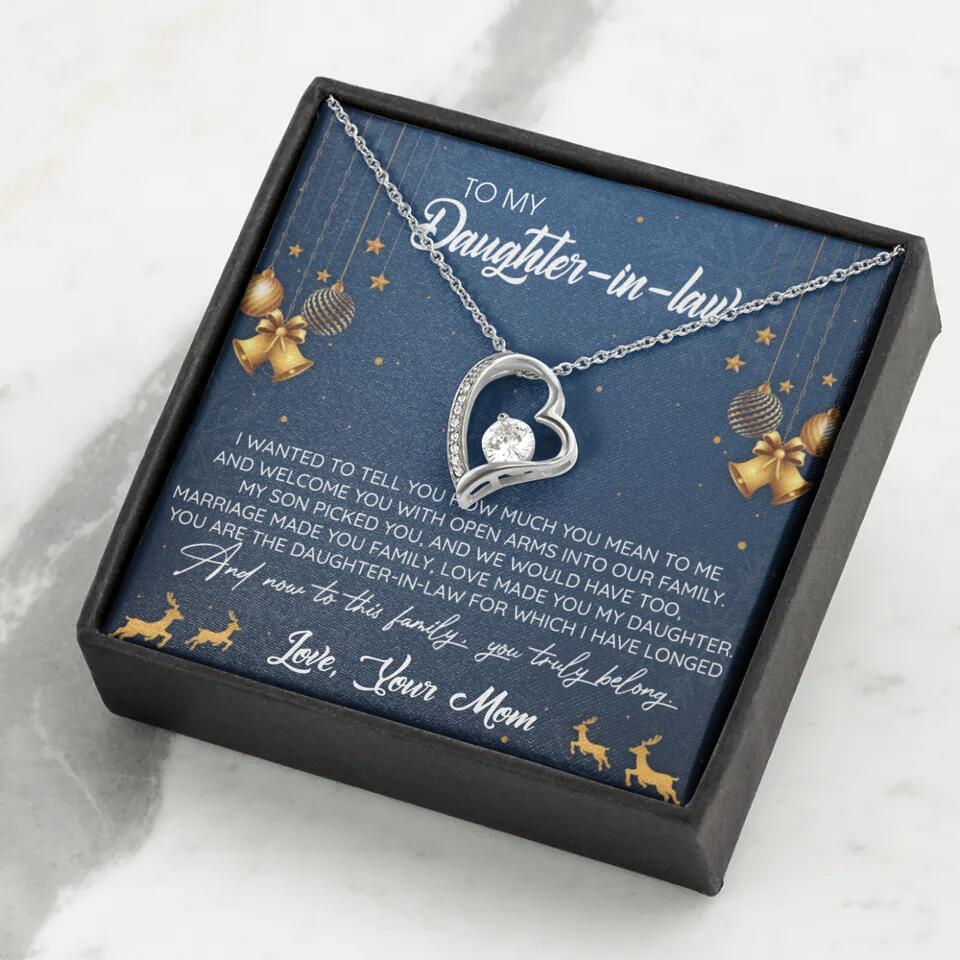 To My Daughter-In-Law You Truly Belong To This Family - Personalized Jewelry Necklace - Best Gift for Daughter-in-law - 211IHPNPJE429