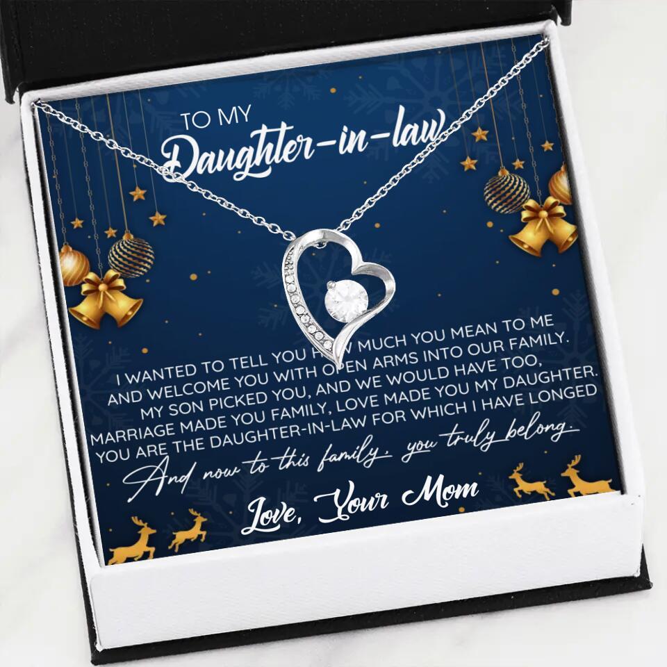 To My Daughter-In-Law You Truly Belong To This Family - Personalized Jewelry Necklace - Best Gift for Daughter-in-law - 211IHPNPJE429