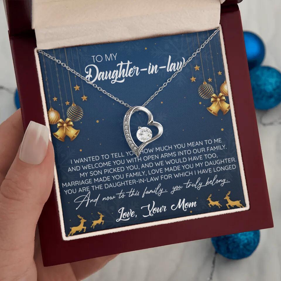 To My Daughter-In-Law You Truly Belong To This Family - Personalized Jewelry Necklace - Best Gift for Daughter-in-law - 211IHPNPJE429