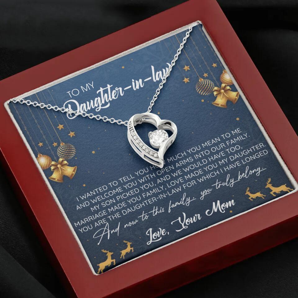To My Daughter-In-Law You Truly Belong To This Family - Personalized Jewelry Necklace - Best Gift for Daughter-in-law - 211IHPNPJE429