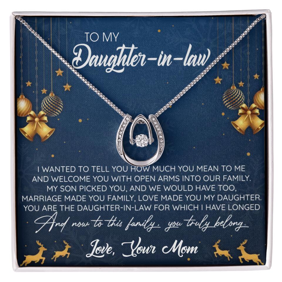 To My Daughter-In-Law You Truly Belong To This Family - Personalized Jewelry Necklace - Best Gift for Daughter-in-law - 211IHPNPJE429