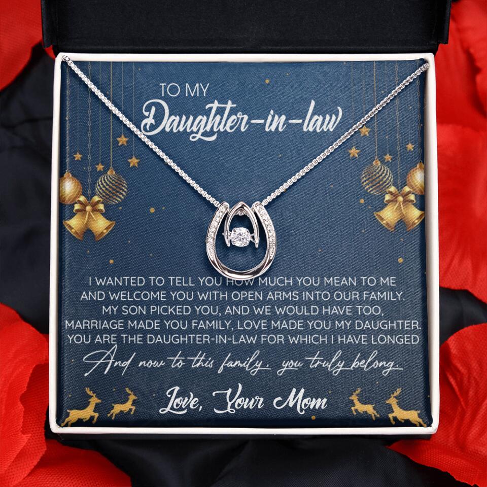 To My Daughter-In-Law You Truly Belong To This Family - Personalized Jewelry Necklace - Best Gift for Daughter-in-law - 211IHPNPJE429