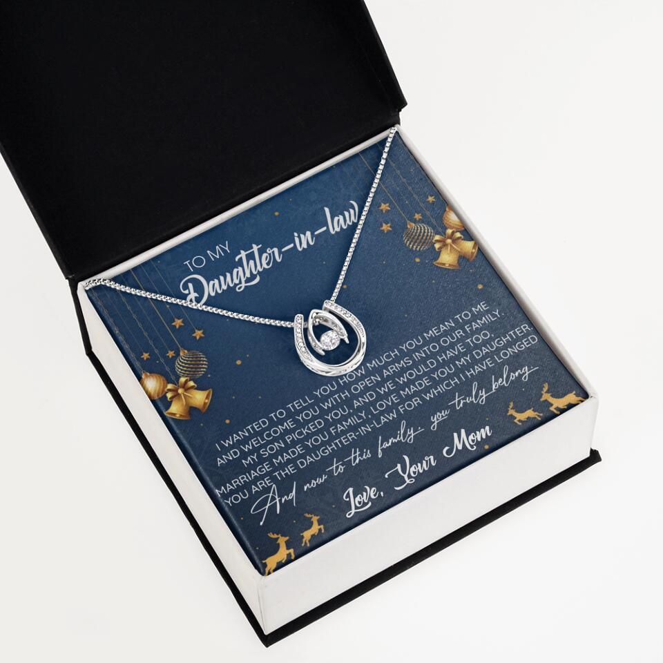 To My Daughter-In-Law You Truly Belong To This Family - Personalized Jewelry Necklace - Best Gift for Daughter-in-law - 211IHPNPJE429