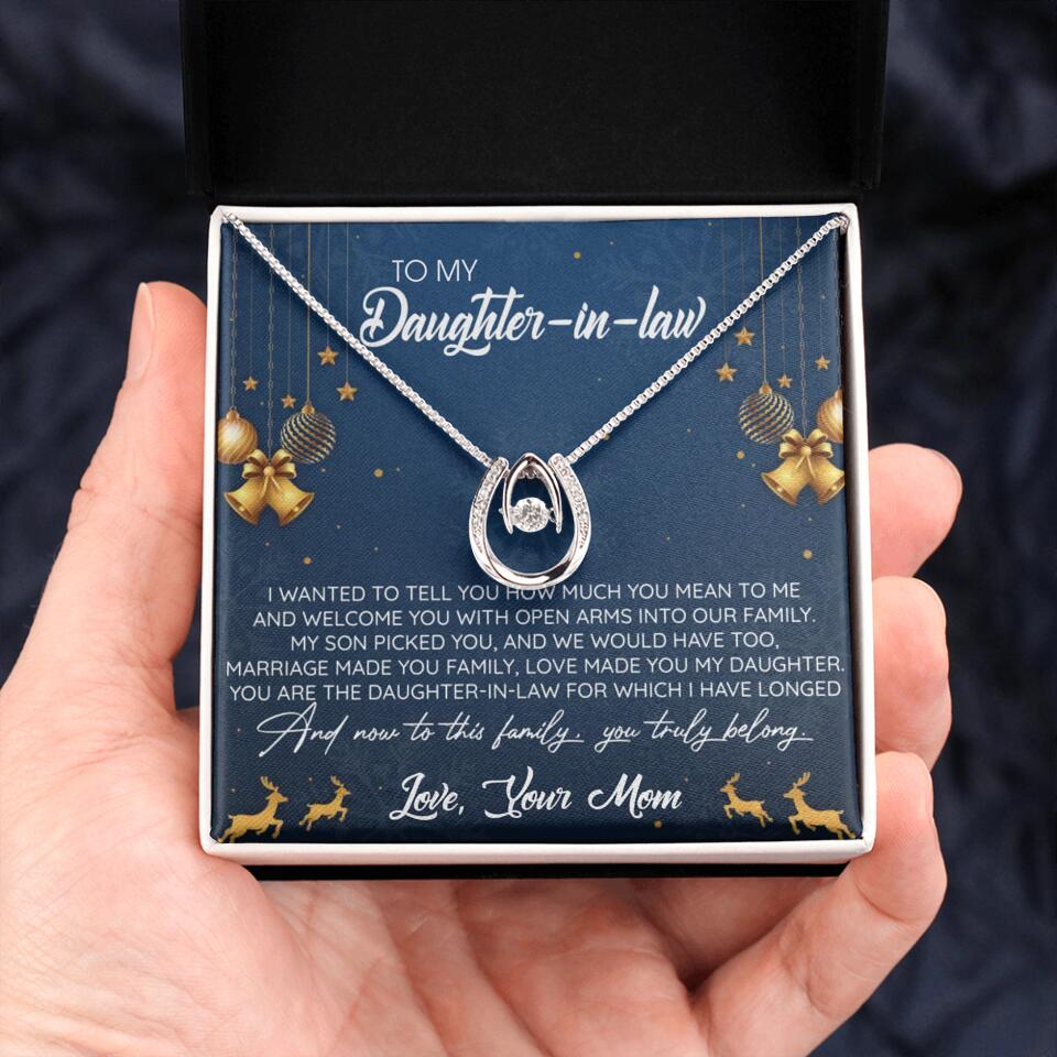 To My Daughter-In-Law You Truly Belong To This Family - Personalized Jewelry Necklace - Best Gift for Daughter-in-law - 211IHPNPJE429