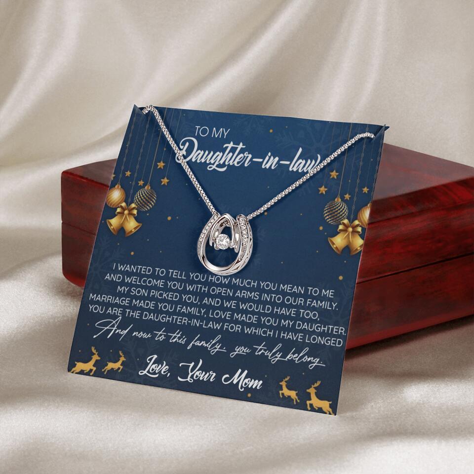 To My Daughter-In-Law You Truly Belong To This Family - Personalized Jewelry Necklace - Best Gift for Daughter-in-law - 211IHPNPJE429