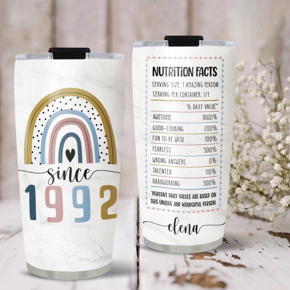 Nutrition Facts For An Amazing Person - Personalized Tumbler -  Birthday Gift