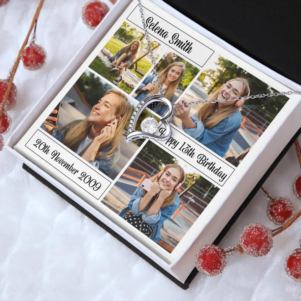 Custom Photo Necklace Collage Birthday Gifts For Her