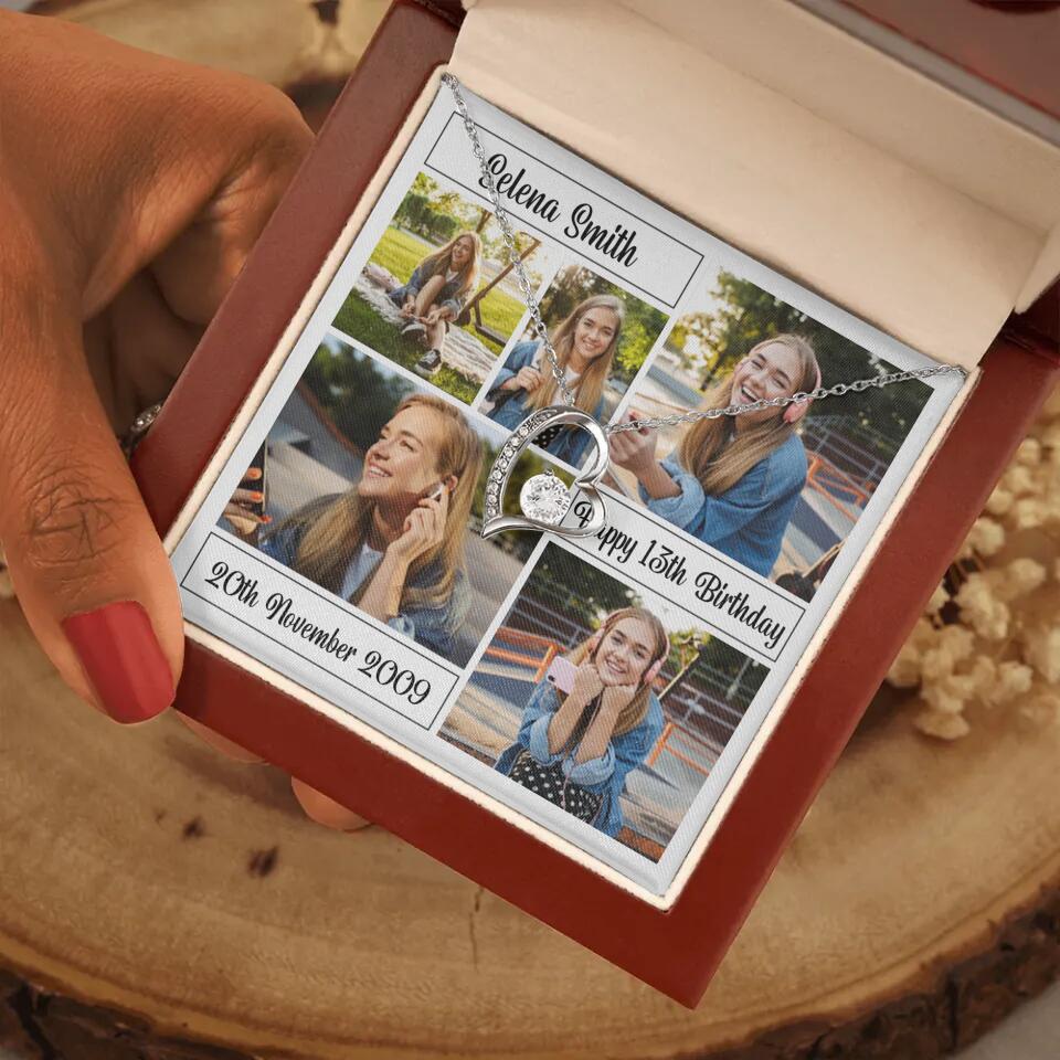 Custom Photo Necklace Collage Birthday Gifts For Her