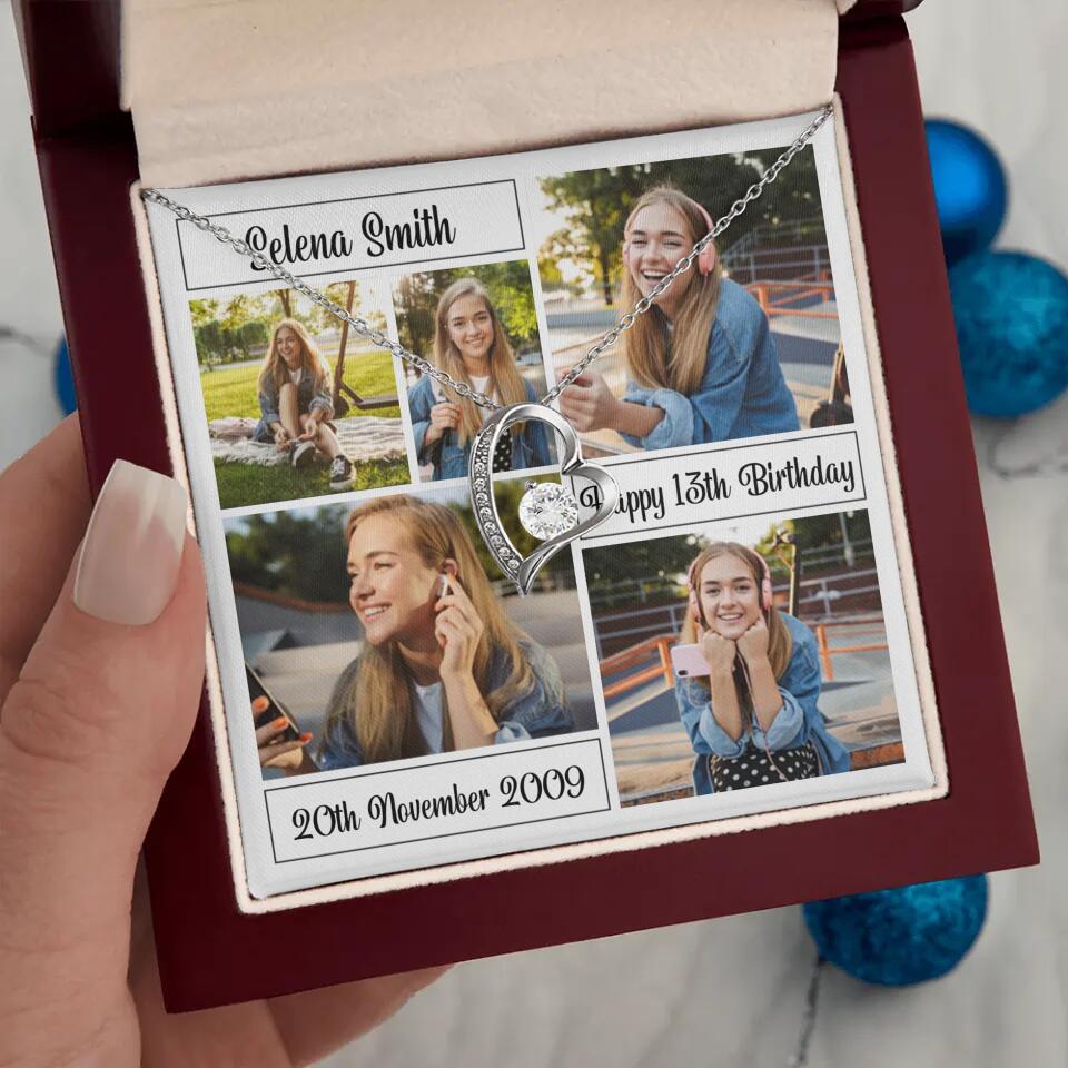 Custom Photo Necklace Collage Birthday Gifts For Her