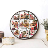 Custom Family Photo Collage - Personalized Wall Clock - Best Gift For Dad Mom Granparents Wife Husband Friends On Christmas Mother's Day Father's Day Birthday - 211IHPLNWC536
