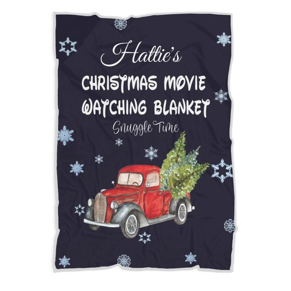 Christmas Movie Watching Blanket - Best Gift for Christmas Night - Gift for Family/Daughter - 211IHNLNBL859