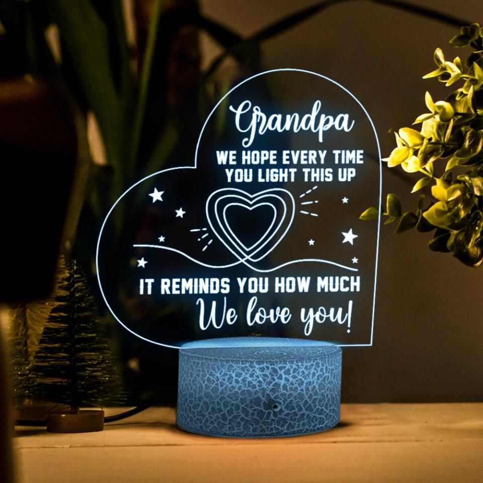 We Hope Everytime You Like This Up It Reminds You How Much I Love You - Personalized Name Nickname - 3D Led Light - Lamp - Best Gift for Mom Dad Grandma Grandpa - 211ICNNPLL241