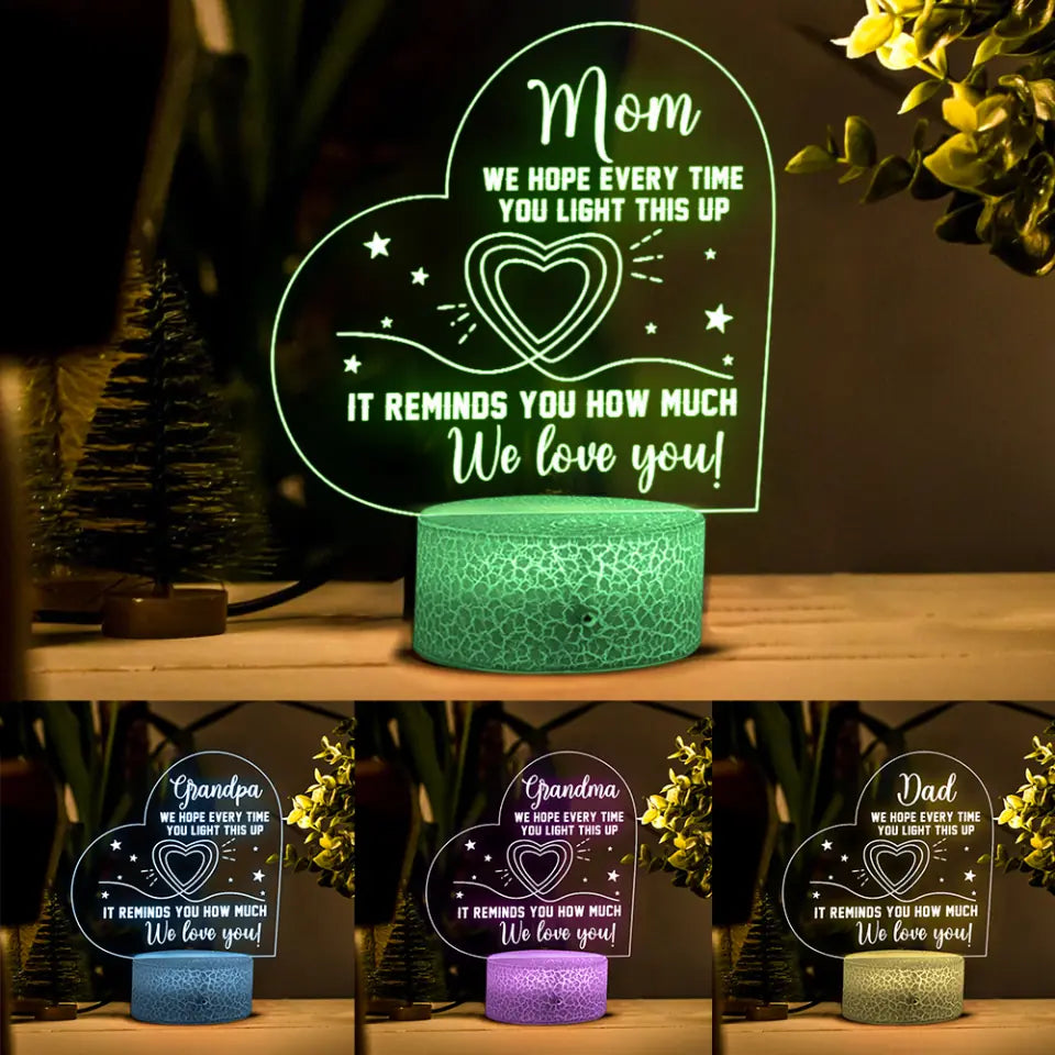 It Reminds You How Much I Love You Mom Custom 3D Light Gift For Mom