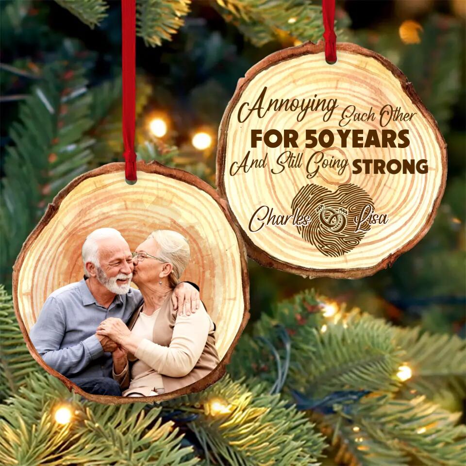 Annoying Each Other For Many Years - Personalized Custom Shape Wooden Ornament - Best Anniversary Gifts for Parents Dad Mom Wife Husband - 211IHPLNOR528