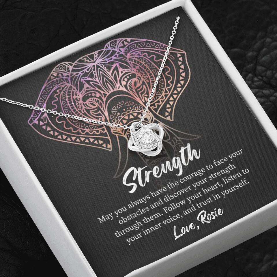 Personalized Valentine Gifts - Strength Follow Your Heart Personalized Necklace Gifts For Her