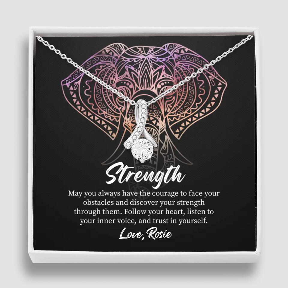 Personalized Valentine Gifts - Strength Follow Your Heart Personalized Necklace Gifts For Her