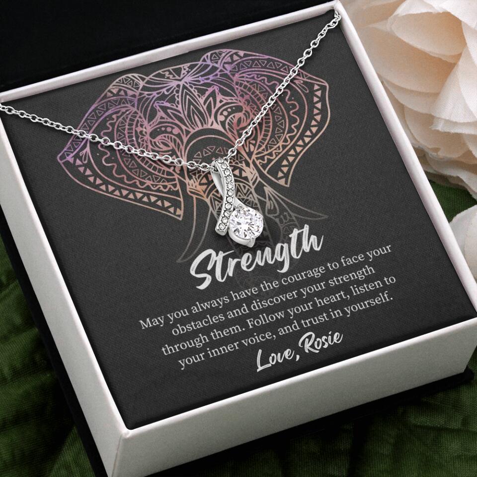 Personalized Valentine Gifts - Strength Follow Your Heart Personalized Necklace Gifts For Her