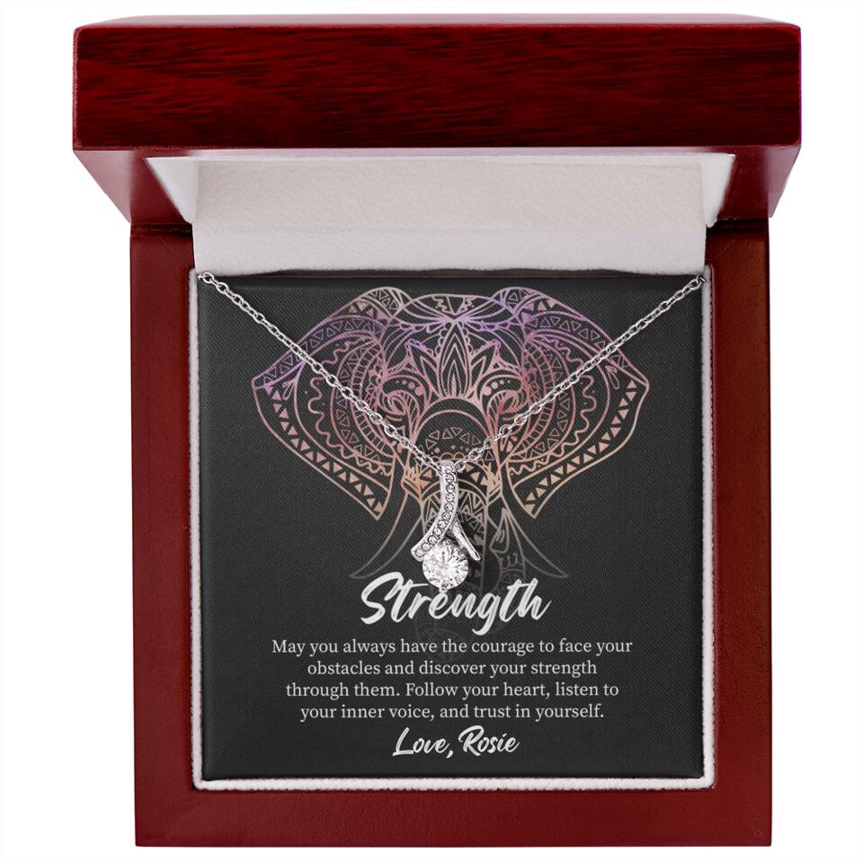 Personalized Valentine Gifts - Strength Follow Your Heart Personalized Necklace Gifts For Her