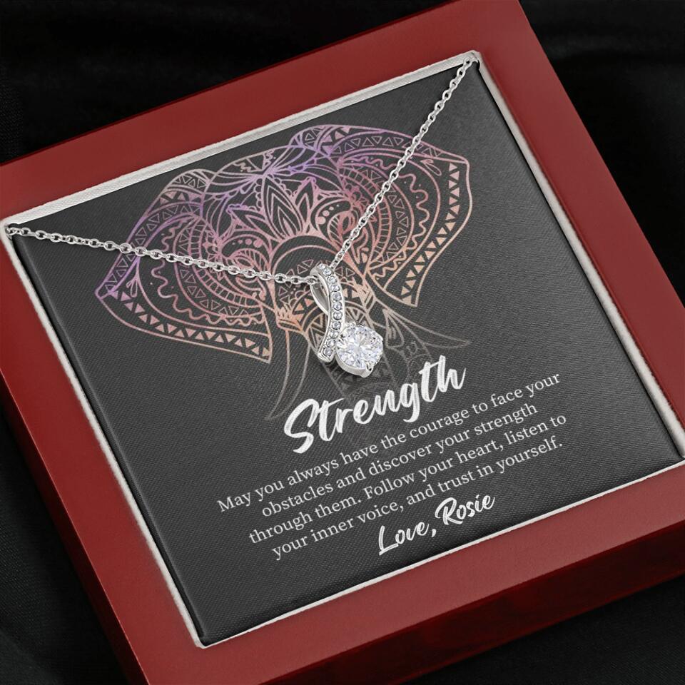 Personalized Valentine Gifts - Strength Follow Your Heart Personalized Necklace Gifts For Her