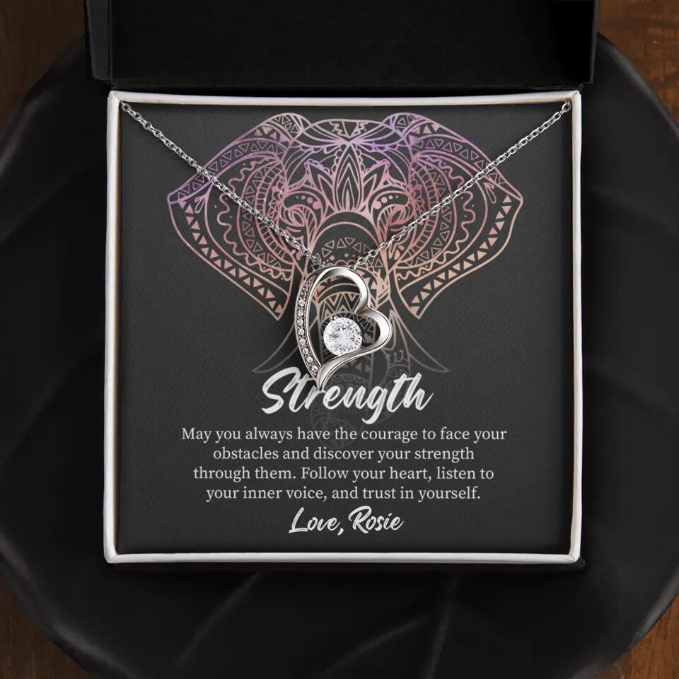 Personalized Valentine Gifts - Strength Follow Your Heart Personalized Necklace Gifts For Her