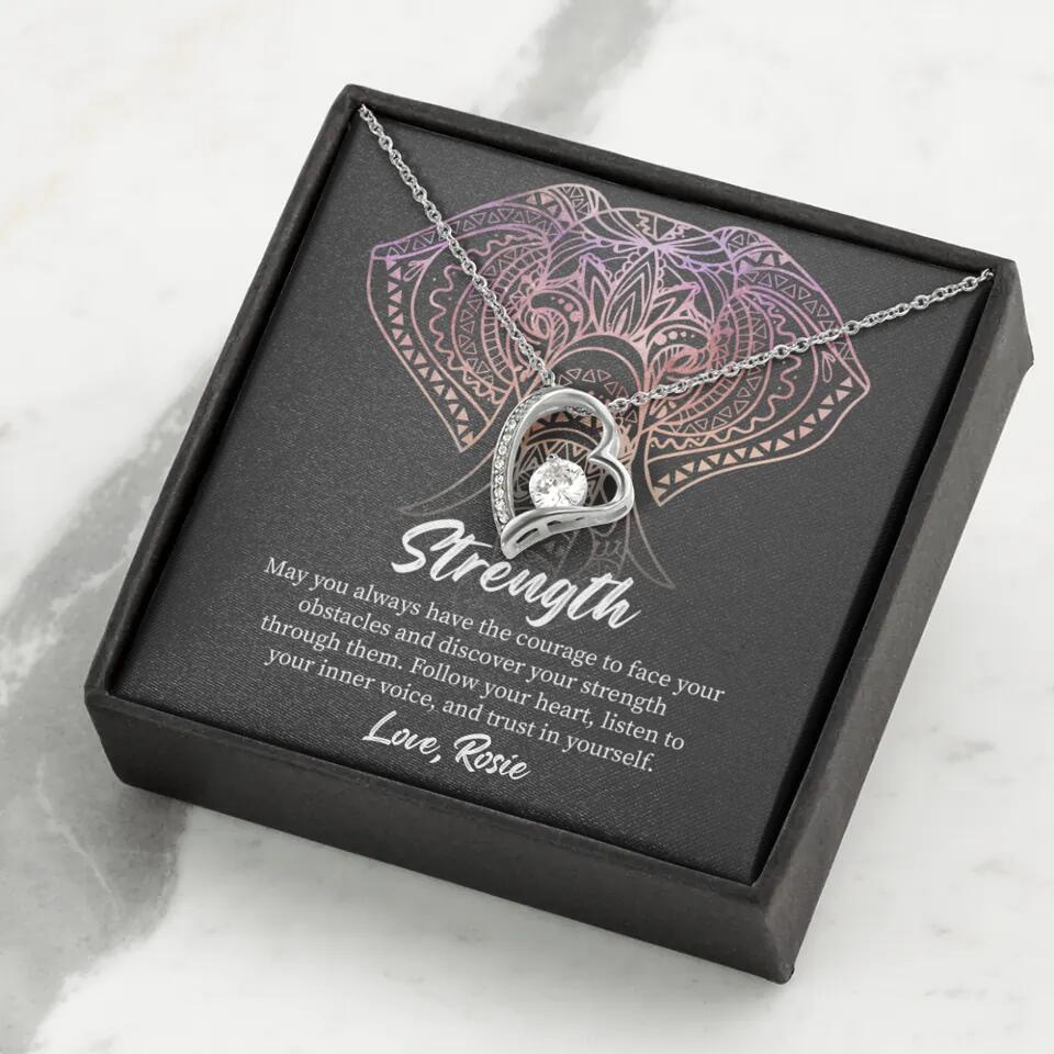 Personalized Valentine Gifts - Strength Follow Your Heart Personalized Necklace Gifts For Her