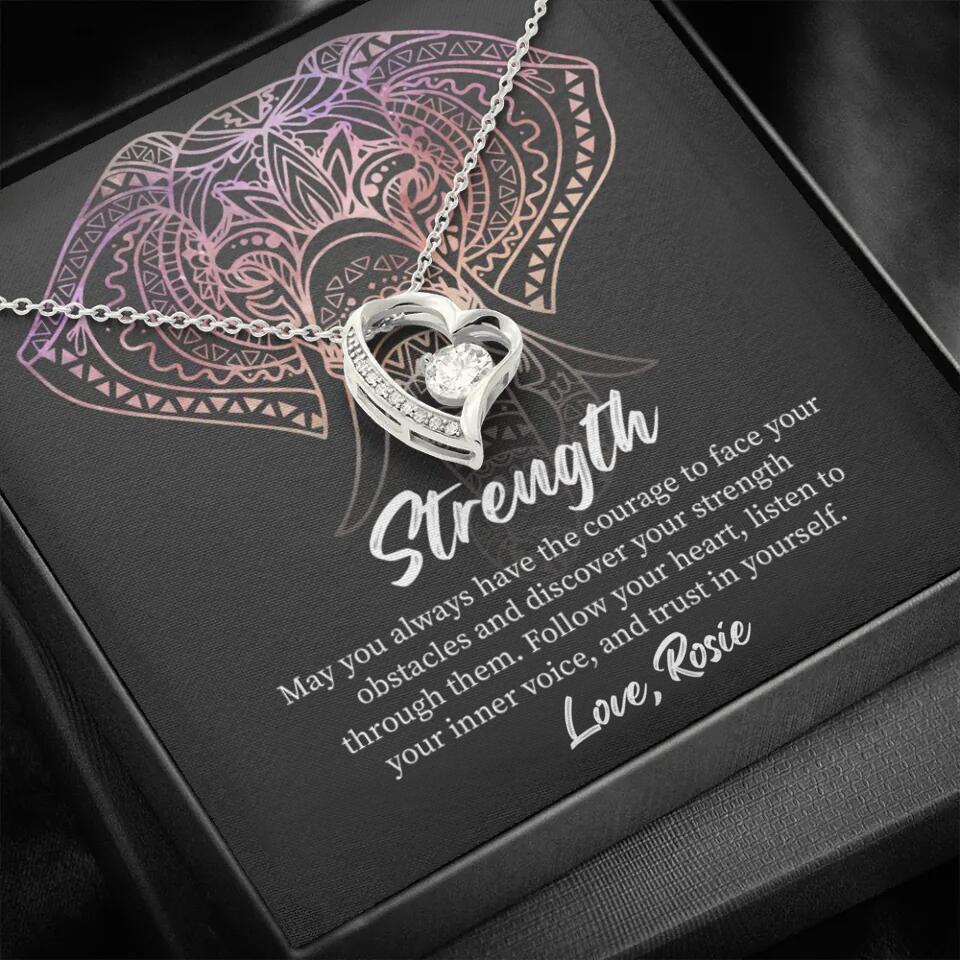 Personalized Valentine Gifts - Strength Follow Your Heart Personalized Necklace Gifts For Her