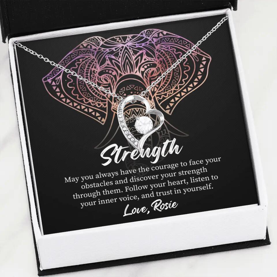 Personalized Valentine Gifts - Strength Follow Your Heart Personalized Necklace Gifts For Her