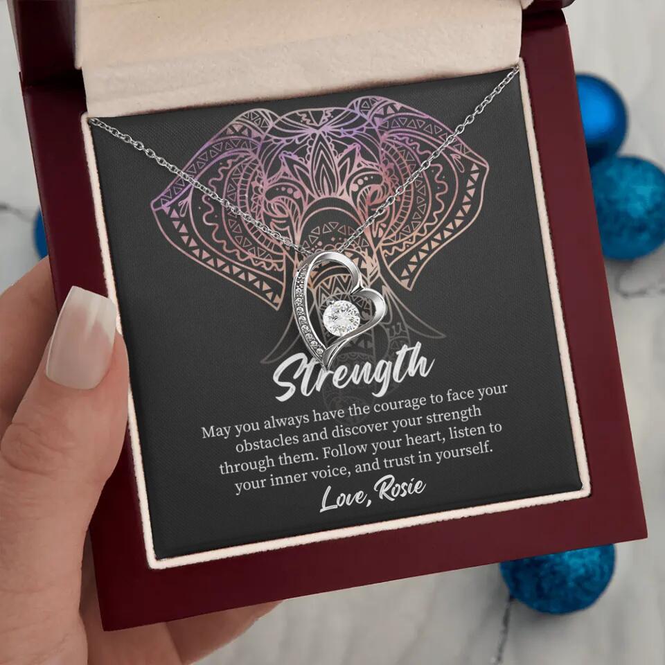 Personalized Valentine Gifts - Strength Follow Your Heart Personalized Necklace Gifts For Her