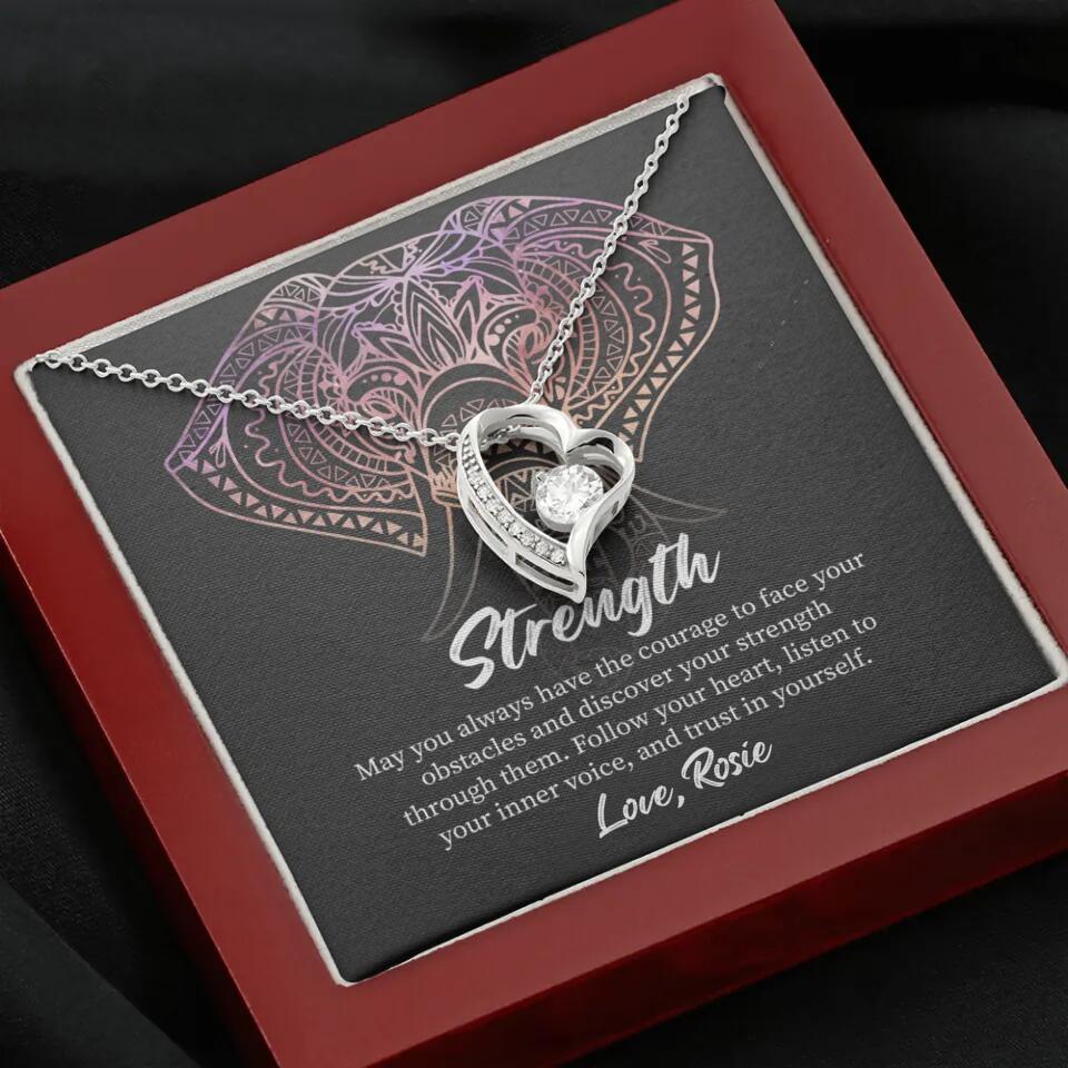 Personalized Valentine Gifts - Strength Follow Your Heart Personalized Necklace Gifts For Her